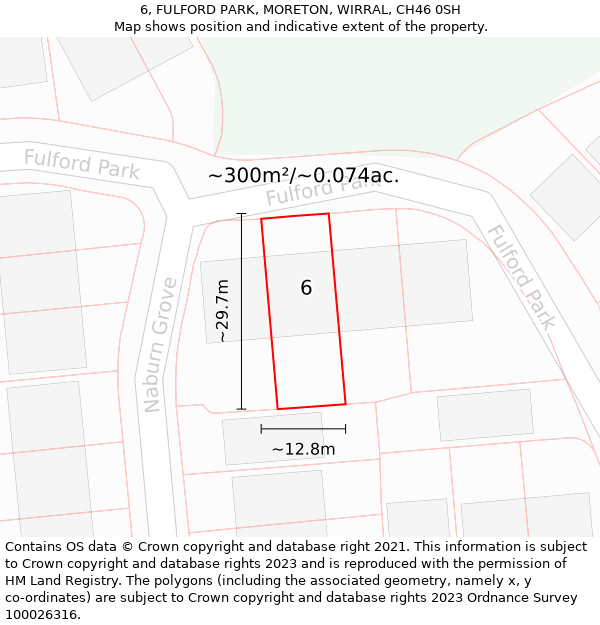 6, FULFORD PARK, MORETON, WIRRAL, CH46 0SH: Plot and title map