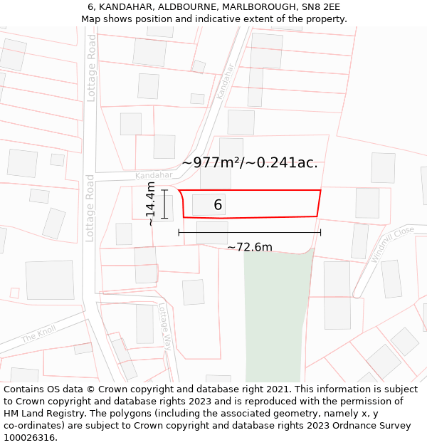 6, KANDAHAR, ALDBOURNE, MARLBOROUGH, SN8 2EE: Plot and title map