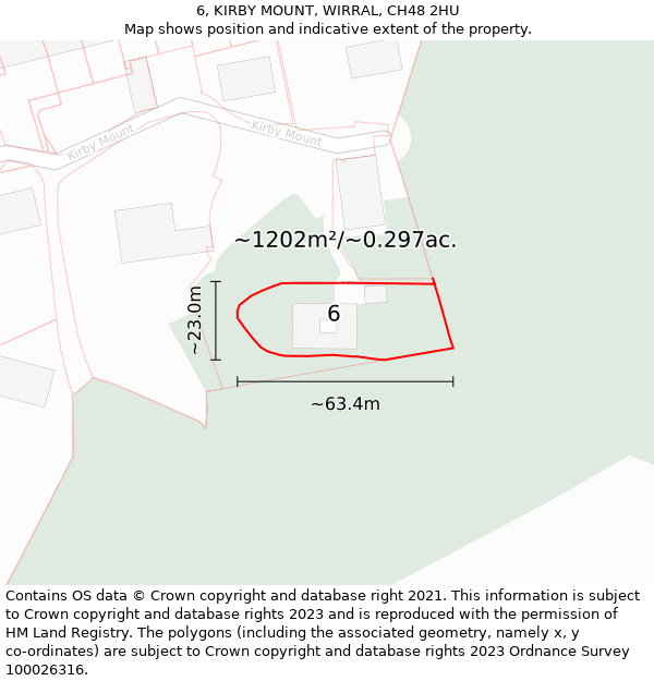 6, KIRBY MOUNT, WIRRAL, CH48 2HU: Plot and title map