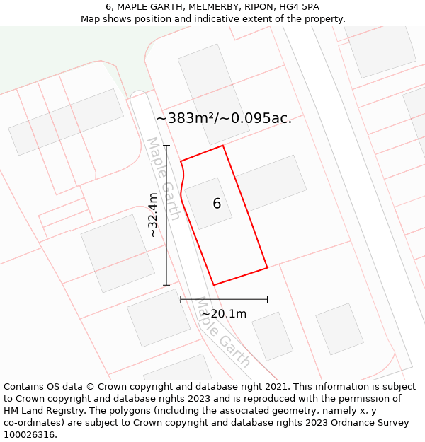 6, MAPLE GARTH, MELMERBY, RIPON, HG4 5PA: Plot and title map