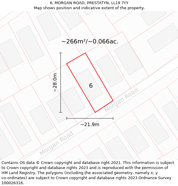 6, MORGAN ROAD, PRESTATYN, LL19 7YY: Plot and title map