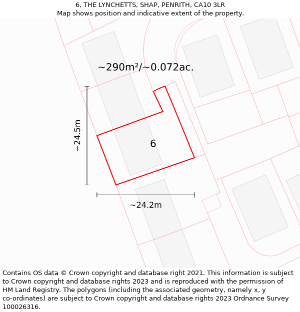 6, THE LYNCHETTS, SHAP, PENRITH, CA10 3LR: Plot and title map