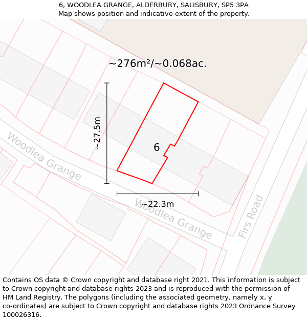 6, WOODLEA GRANGE, ALDERBURY, SALISBURY, SP5 3PA: Plot and title map