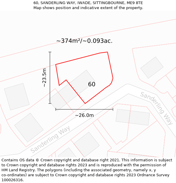 60, SANDERLING WAY, IWADE, SITTINGBOURNE, ME9 8TE: Plot and title map