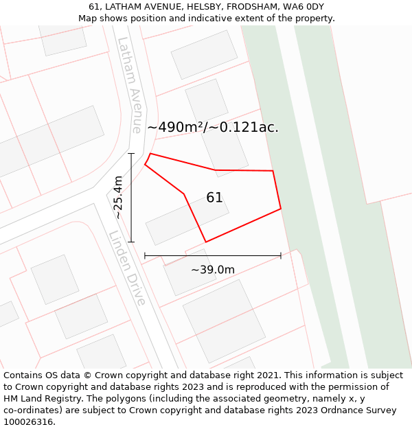 61, LATHAM AVENUE, HELSBY, FRODSHAM, WA6 0DY: Plot and title map