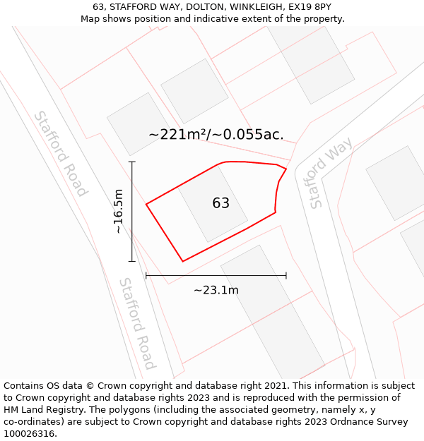 63, STAFFORD WAY, DOLTON, WINKLEIGH, EX19 8PY: Plot and title map