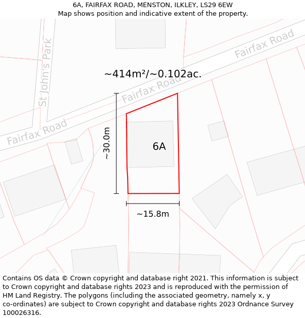 6A, FAIRFAX ROAD, MENSTON, ILKLEY, LS29 6EW: Plot and title map