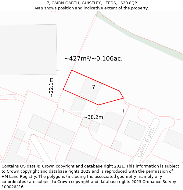 7, CAIRN GARTH, GUISELEY, LEEDS, LS20 8QP: Plot and title map