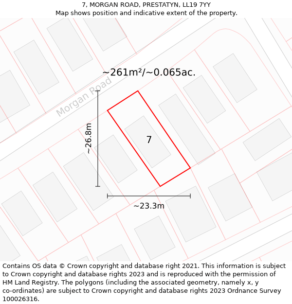 7, MORGAN ROAD, PRESTATYN, LL19 7YY: Plot and title map