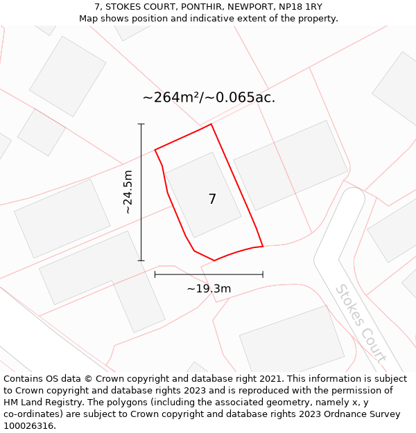 7, STOKES COURT, PONTHIR, NEWPORT, NP18 1RY: Plot and title map