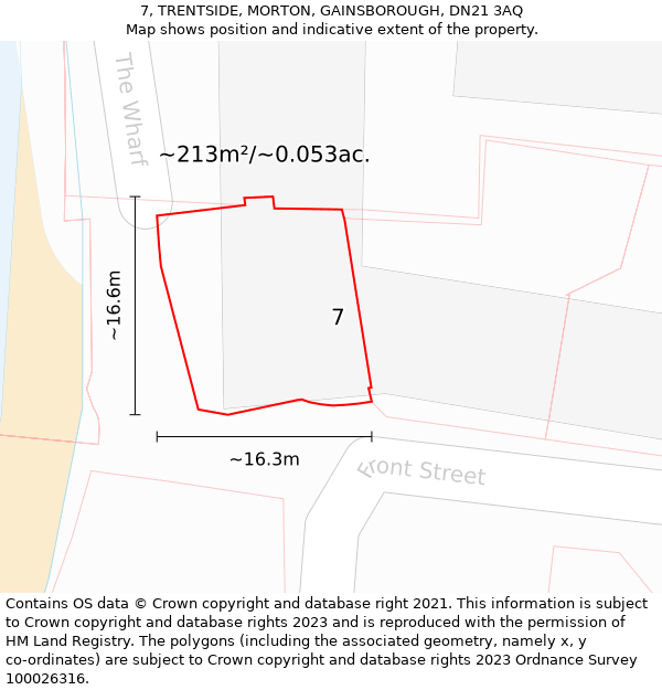 7, TRENTSIDE, MORTON, GAINSBOROUGH, DN21 3AQ: Plot and title map