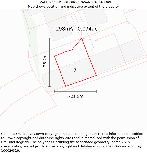 7, VALLEY VIEW, LOUGHOR, SWANSEA, SA4 6PT: Plot and title map