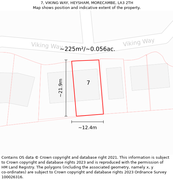 7, VIKING WAY, HEYSHAM, MORECAMBE, LA3 2TH: Plot and title map