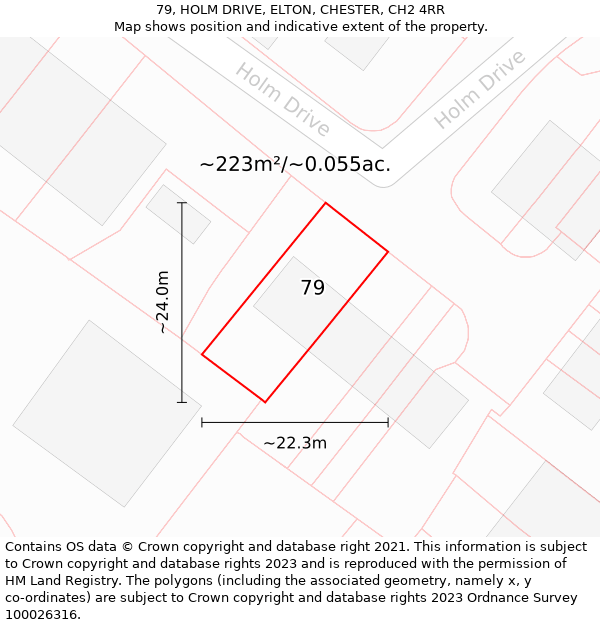 79, HOLM DRIVE, ELTON, CHESTER, CH2 4RR: Plot and title map