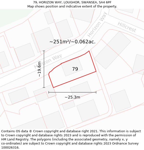 79, HORIZON WAY, LOUGHOR, SWANSEA, SA4 6PF: Plot and title map