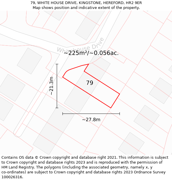 79, WHITE HOUSE DRIVE, KINGSTONE, HEREFORD, HR2 9ER: Plot and title map