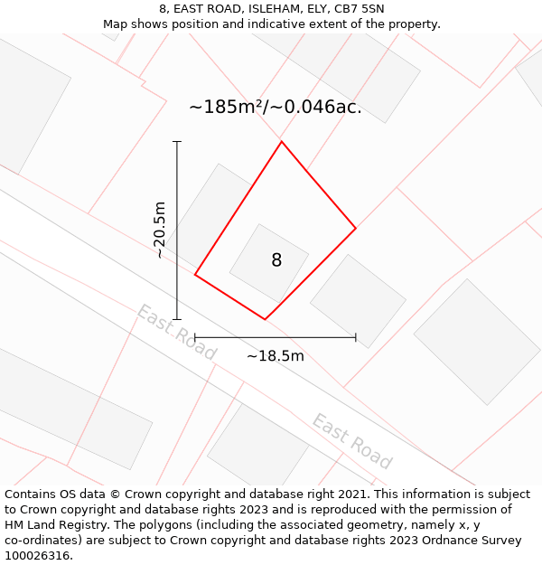 8, EAST ROAD, ISLEHAM, ELY, CB7 5SN: Plot and title map