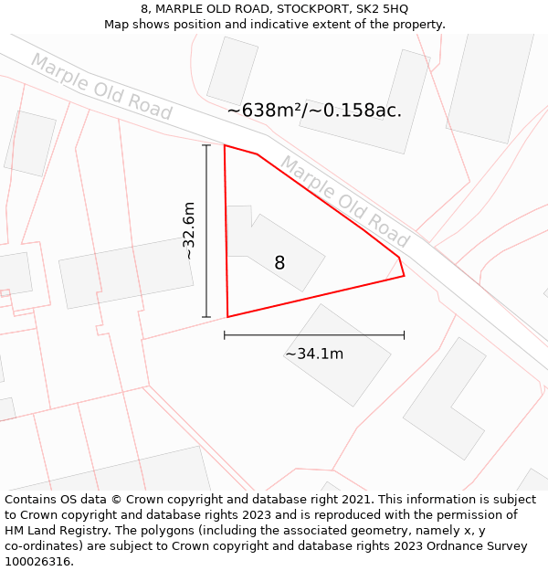 8, MARPLE OLD ROAD, STOCKPORT, SK2 5HQ: Plot and title map