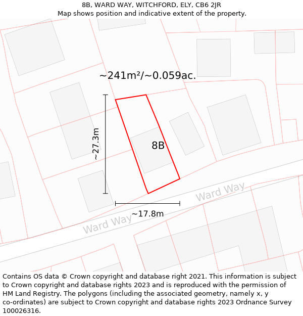 8B, WARD WAY, WITCHFORD, ELY, CB6 2JR: Plot and title map