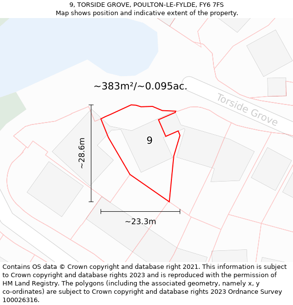 9, TORSIDE GROVE, POULTON-LE-FYLDE, FY6 7FS: Plot and title map