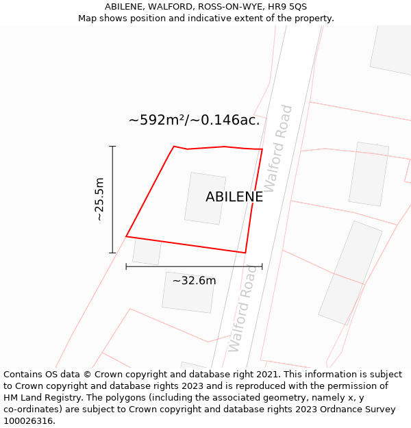ABILENE, WALFORD, ROSS-ON-WYE, HR9 5QS: Plot and title map