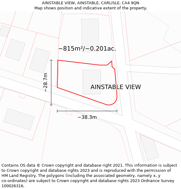 AINSTABLE VIEW, AINSTABLE, CARLISLE, CA4 9QN: Plot and title map