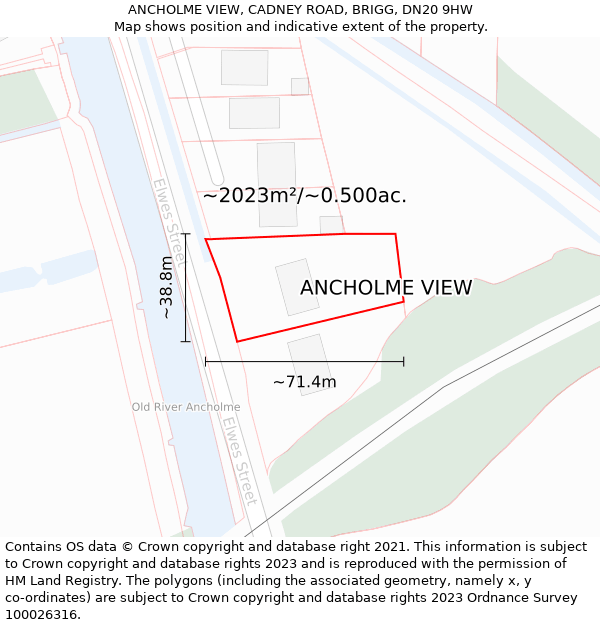 ANCHOLME VIEW, CADNEY ROAD, BRIGG, DN20 9HW: Plot and title map