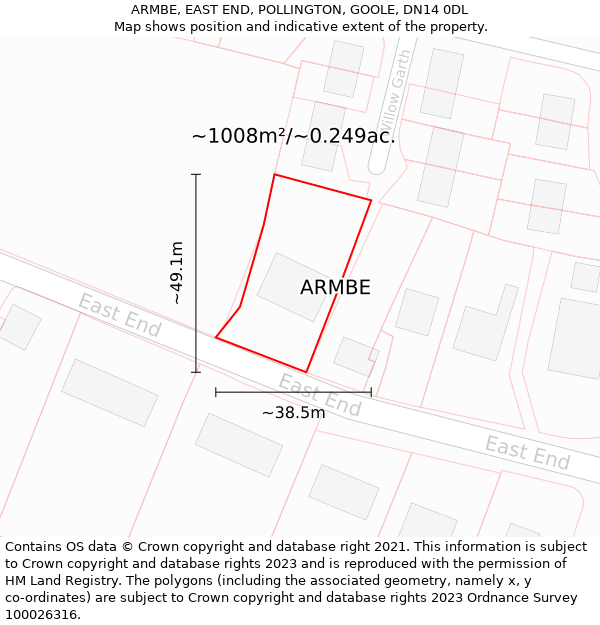 ARMBE, EAST END, POLLINGTON, GOOLE, DN14 0DL: Plot and title map