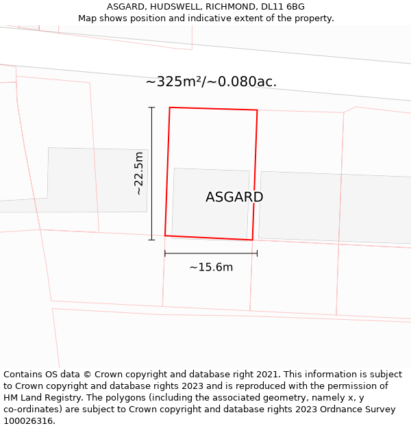 ASGARD, HUDSWELL, RICHMOND, DL11 6BG: Plot and title map