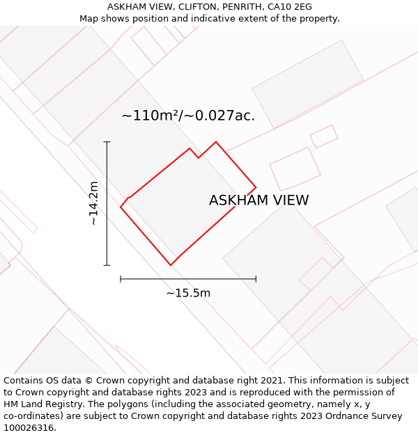 ASKHAM VIEW, CLIFTON, PENRITH, CA10 2EG: Plot and title map