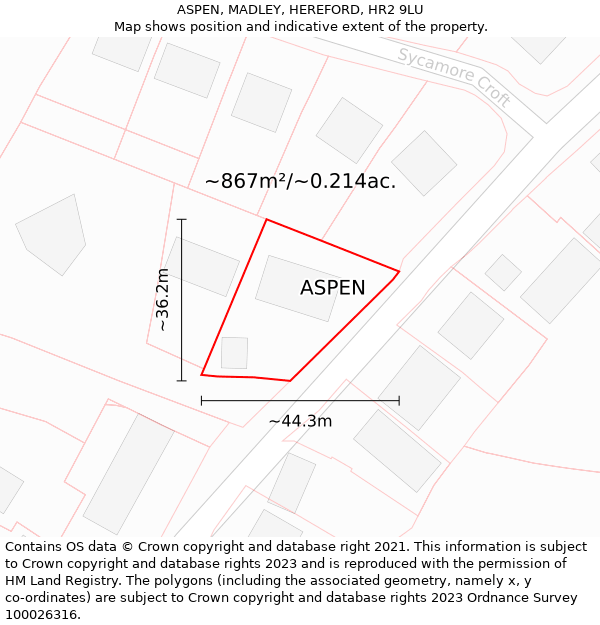 ASPEN, MADLEY, HEREFORD, HR2 9LU: Plot and title map