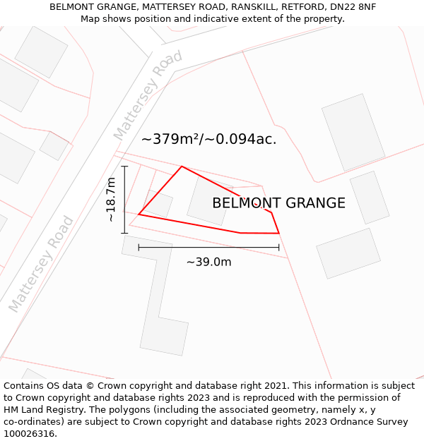 BELMONT GRANGE, MATTERSEY ROAD, RANSKILL, RETFORD, DN22 8NF: Plot and title map