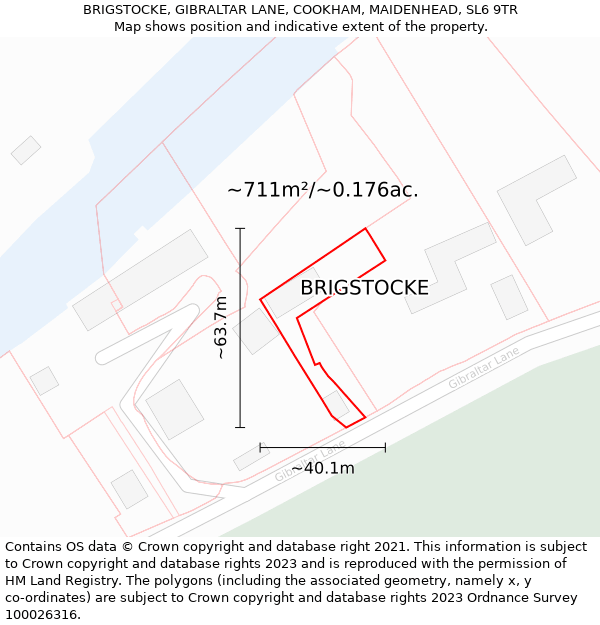 BRIGSTOCKE, GIBRALTAR LANE, COOKHAM, MAIDENHEAD, SL6 9TR: Plot and title map