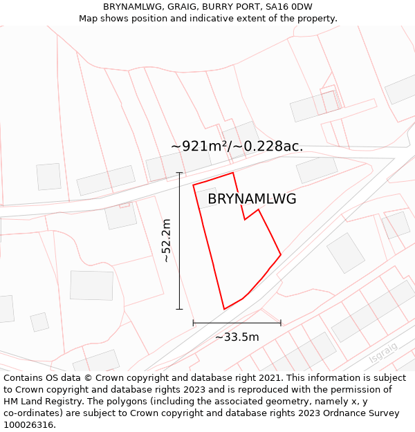 BRYNAMLWG, GRAIG, BURRY PORT, SA16 0DW: Plot and title map