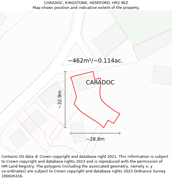 CARADOC, KINGSTONE, HEREFORD, HR2 9EZ: Plot and title map