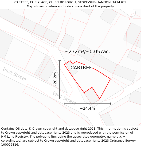 CARTREF, FAIR PLACE, CHISELBOROUGH, STOKE-SUB-HAMDON, TA14 6TL: Plot and title map