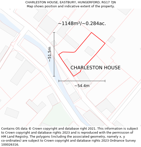 CHARLESTON HOUSE, EASTBURY, HUNGERFORD, RG17 7JN: Plot and title map