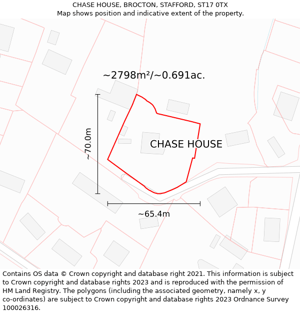 CHASE HOUSE, BROCTON, STAFFORD, ST17 0TX: Plot and title map