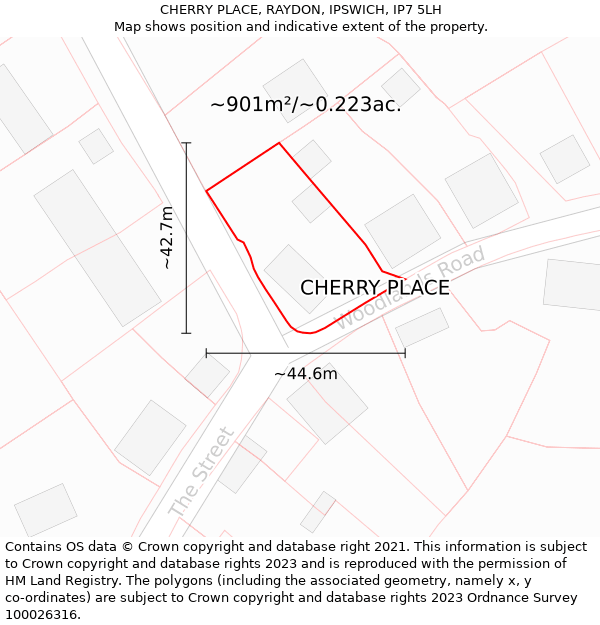 CHERRY PLACE, RAYDON, IPSWICH, IP7 5LH: Plot and title map