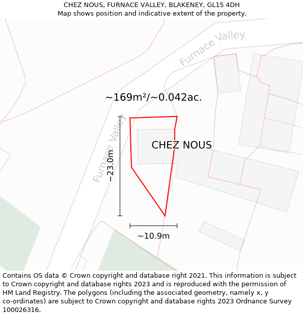 CHEZ NOUS, FURNACE VALLEY, BLAKENEY, GL15 4DH: Plot and title map