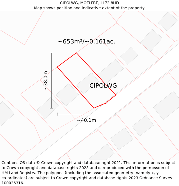 CIPOLWG, MOELFRE, LL72 8HD: Plot and title map