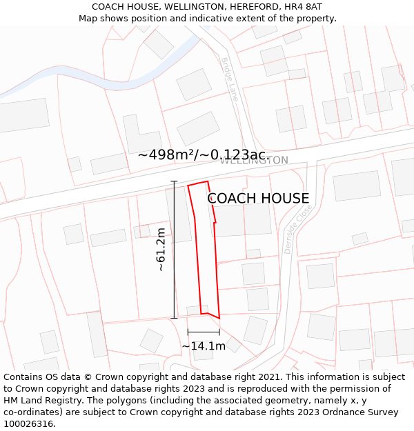 COACH HOUSE, WELLINGTON, HEREFORD, HR4 8AT: Plot and title map