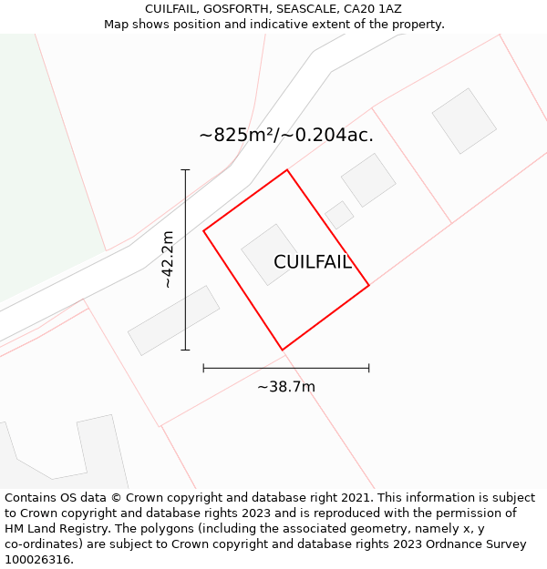 CUILFAIL, GOSFORTH, SEASCALE, CA20 1AZ: Plot and title map