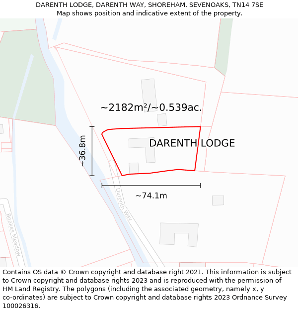 DARENTH LODGE, DARENTH WAY, SHOREHAM, SEVENOAKS, TN14 7SE: Plot and title map