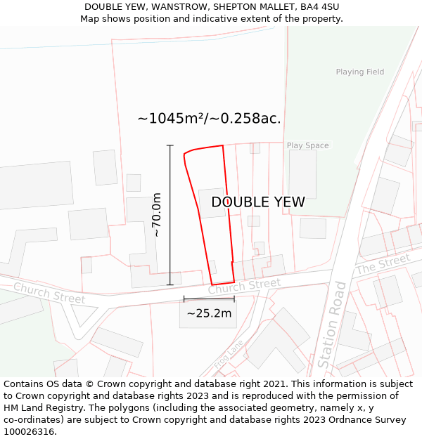 DOUBLE YEW, WANSTROW, SHEPTON MALLET, BA4 4SU: Plot and title map