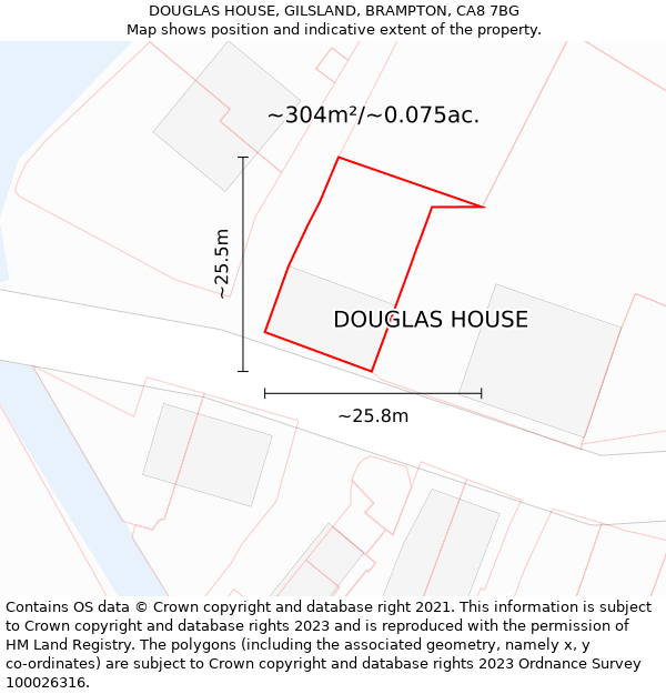 DOUGLAS HOUSE, GILSLAND, BRAMPTON, CA8 7BG: Plot and title map