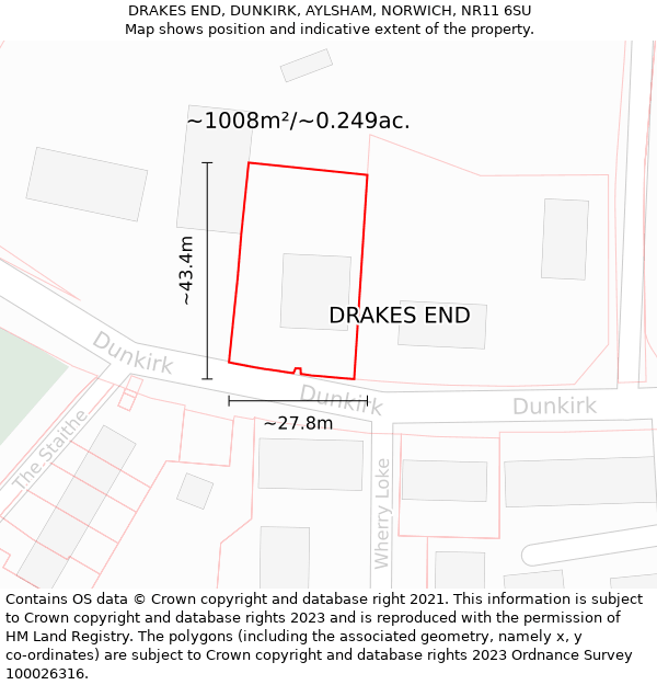 DRAKES END, DUNKIRK, AYLSHAM, NORWICH, NR11 6SU: Plot and title map