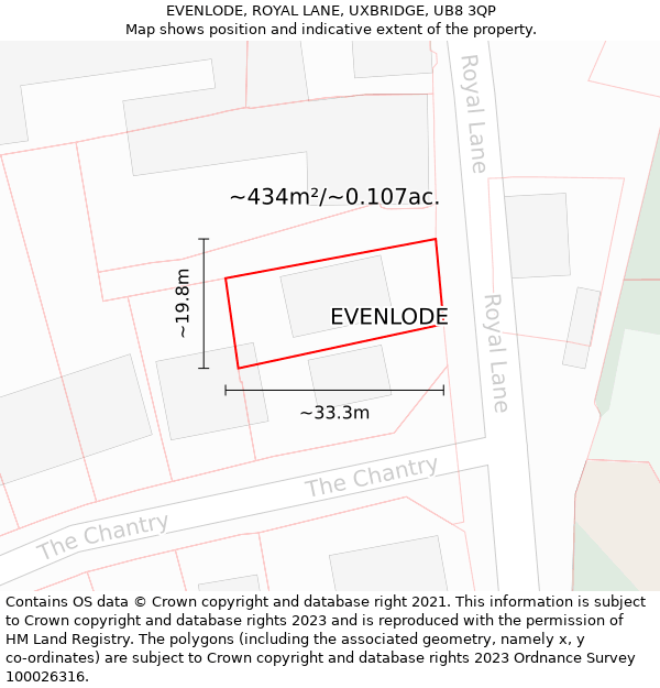 EVENLODE, ROYAL LANE, UXBRIDGE, UB8 3QP: Plot and title map