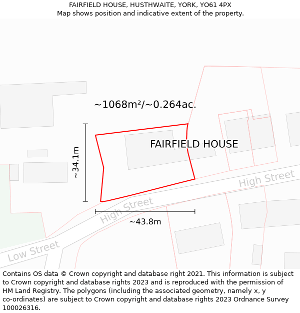 FAIRFIELD HOUSE, HUSTHWAITE, YORK, YO61 4PX: Plot and title map