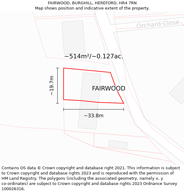 FAIRWOOD, BURGHILL, HEREFORD, HR4 7RN: Plot and title map